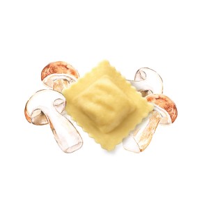 Raviolo aux bolets