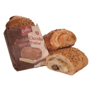 Pain au chocolat blanc & praliné (85 gr) PS