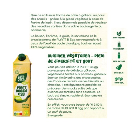 Plant B Egg (oeuf vegan) (1090 gr) PS