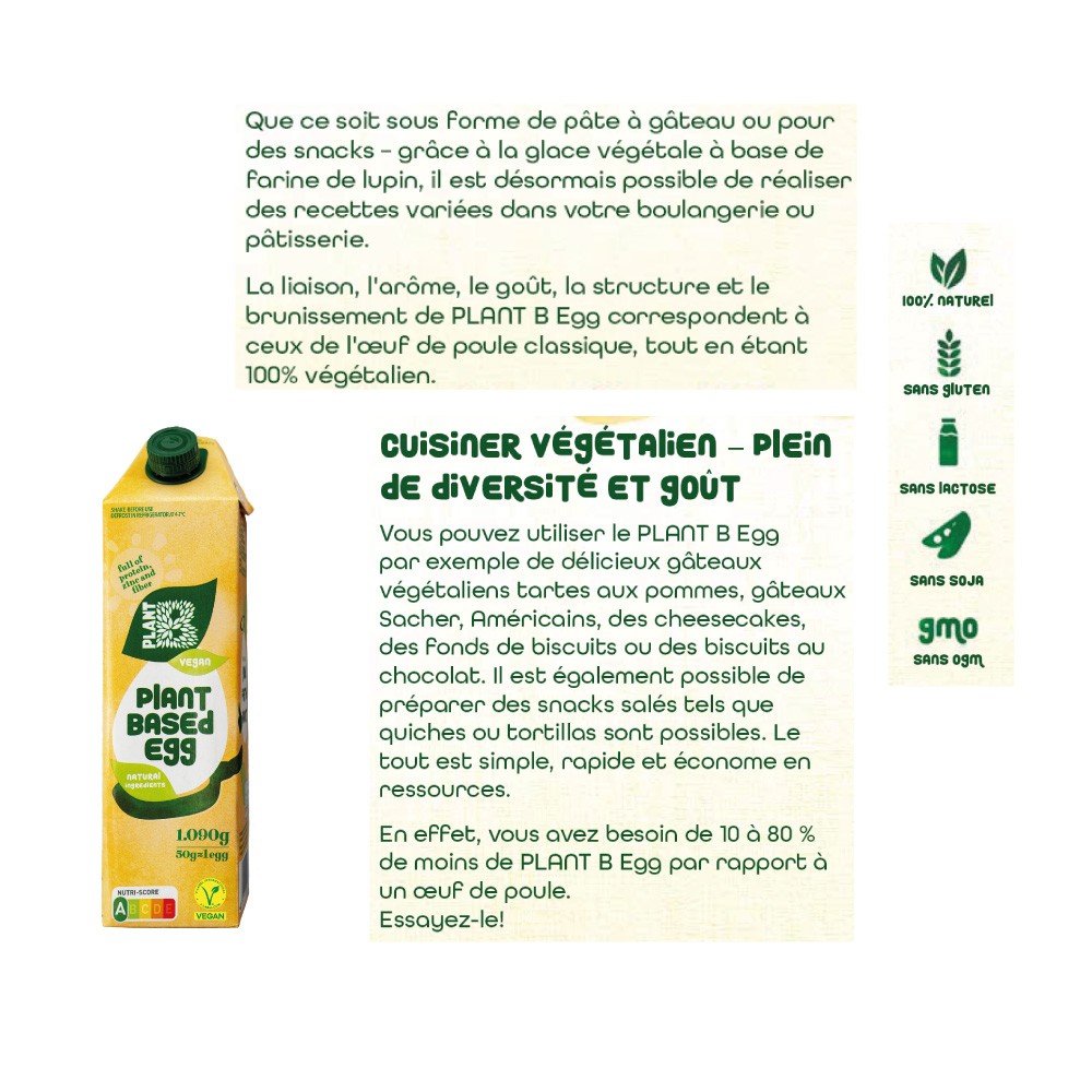 Plant B Egg (oeuf vegan) (1090 gr) PS