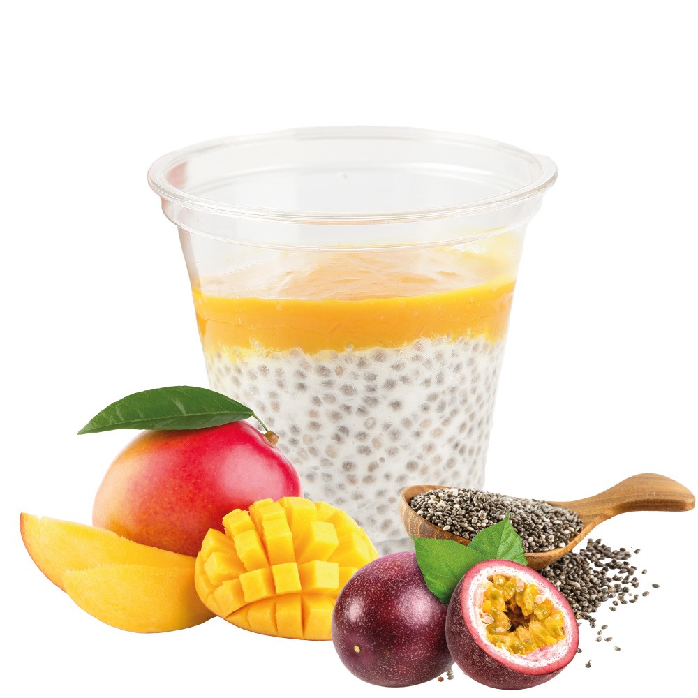 Verrines Crème Chia Coco/compote Mangue Passion PS