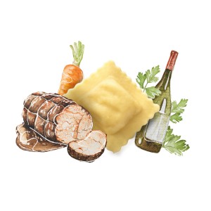 Raviolo Brasato Merlot à la viande PS-L