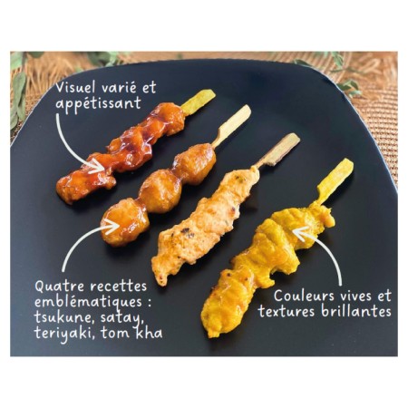 Assortiment 4 Brochettes Poulet Yakitori (env.25g)