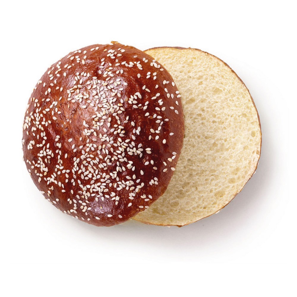 Brioche-Bun saumure avec sésame, coupé 100 gPS-L